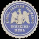 Siegelmarke K. Bezirks-Commando Schneidemühl W0344030