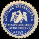 Siegelmarke Königlich Preussisches 6. Westpreussisches Infanterie - Regiment No. 149 W0238247